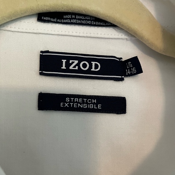 Izod White Dress Shirt Classic Long Sleeve - Picture 2 of 2